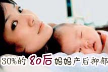 調查顯示：30%的80后媽媽產后抑郁